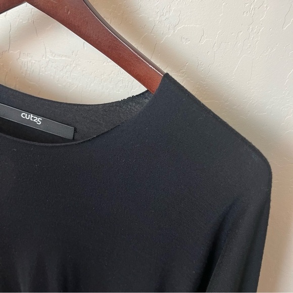 Cut 25 by Yigal Azrouel tunic top, cut out back, long sleeve, asymmetric, black - Picture 7 of 13